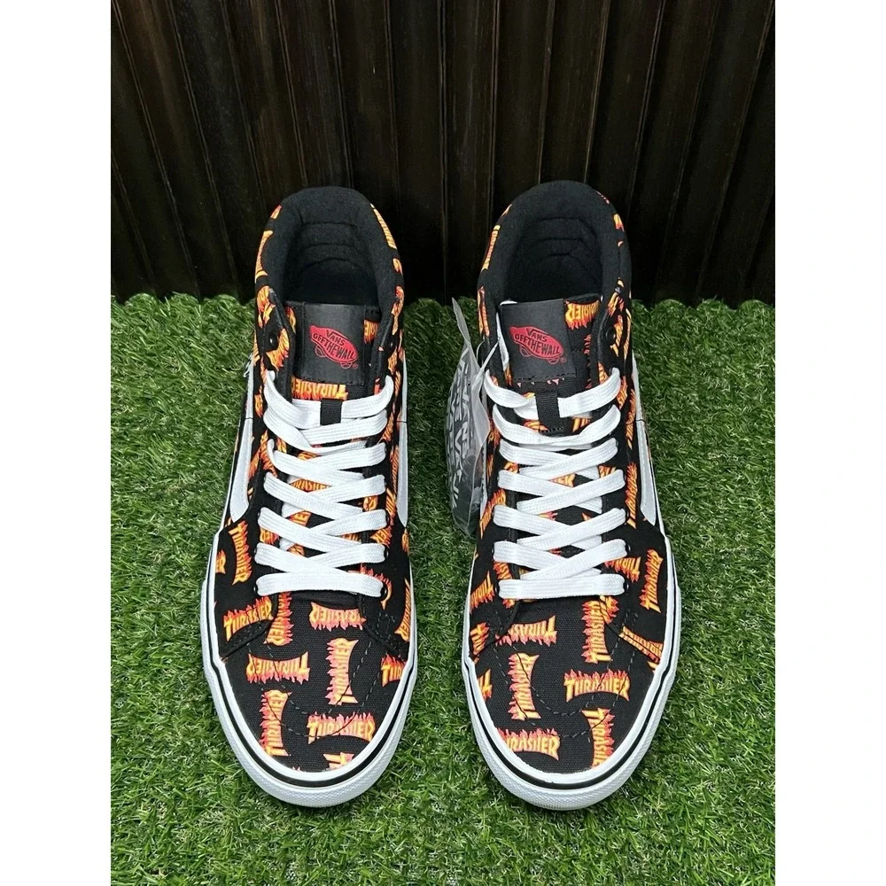 Size 9.5 - Thrasher x Vans Skate Sk8- High Allover Thrasher Logo VN0A5FCCBML
